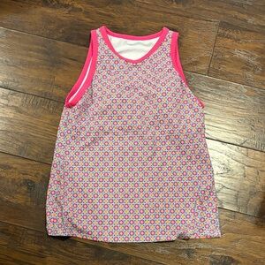 Lands' End Pink and White Women's Swim Top NWT 14/16 L